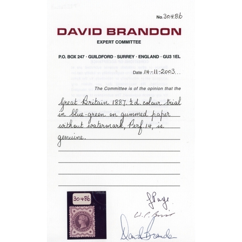 3141 - Great Britain SG 213var Â½d colour trial