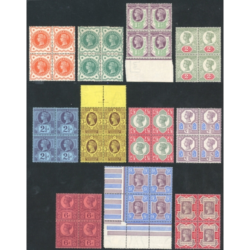 3142 - Great Britain 1887-1900 Jubilee set excl 4d blocks 4 mainly full o.g.