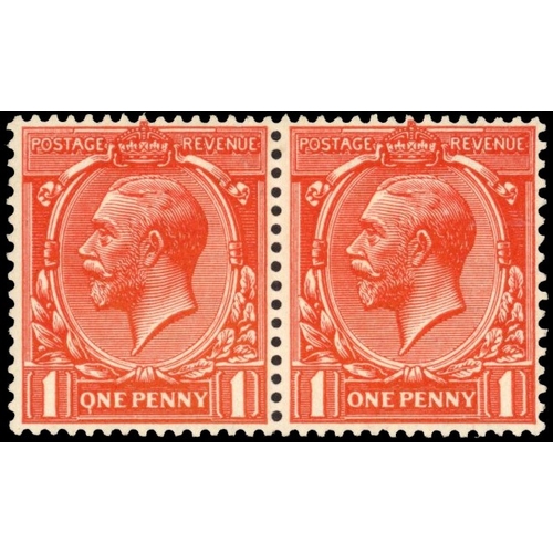 3162 - GB: 1912-24 1d deep scarlet, mint pair with âQâ for âOâ (control T22,