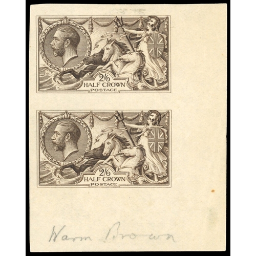 3168 - Great Britain SG 399 var 1913 2s6d Seahorse colour trial in brown