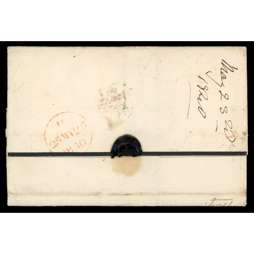 3 - 1840 1d black and 2d blue pair of May date mourning covers, both from Burton to the same addressee i... 