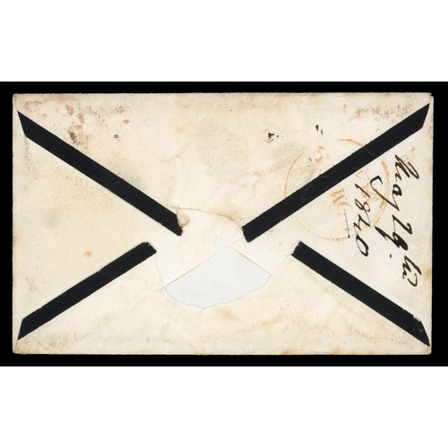 3 - 1840 1d black and 2d blue pair of May date mourning covers, both from Burton to the same addressee i... 