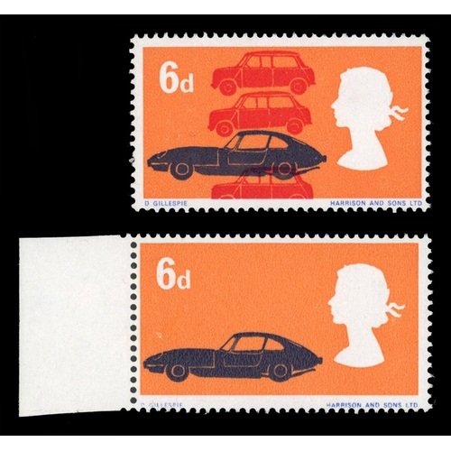 39 - 1966 British Technology 6d ordinary, mint unmounted o.g. showing red (mini-cars) omitted. Fine, with... 