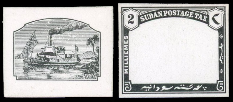Postage Due. 1901-26 'Gunboat Zafir' cut down die proofs of the ...