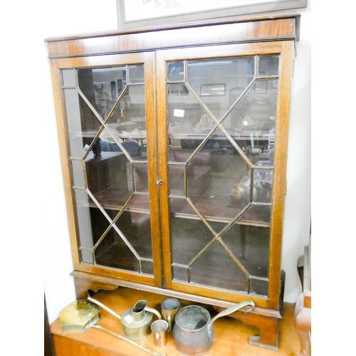 269 - A 3' mahogany two door lattice glazed bookcase