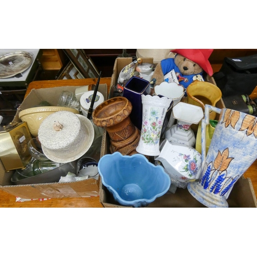 416 - Two large boxes of assorted china, ornaments and other sundries - to include Art Deco jug, collectab... 