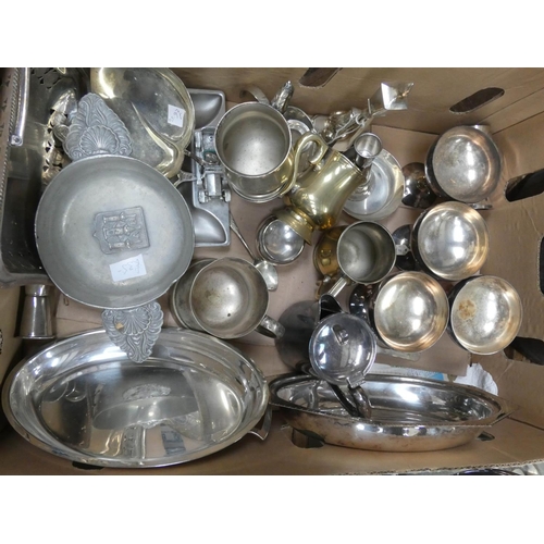 41 - A large box of silver plate etc