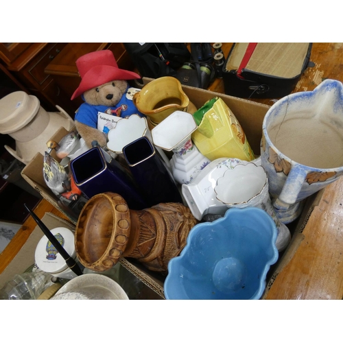 416 - Two large boxes of assorted china, ornaments and other sundries - to include Art Deco jug, collectab... 