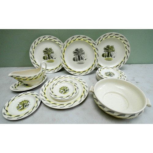 534 - Eric Ravilious for Wedgwood: an 18 piece 'Garden' part dinner service