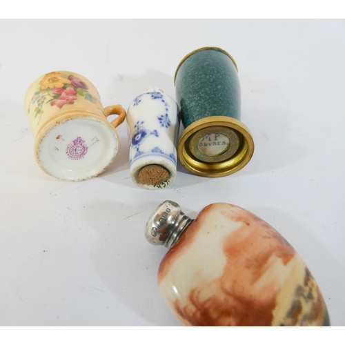 544 - A collection of 19th century and later miniature ceramics to include Royal Worcester blush ivory min... 