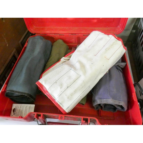 56 - A Hilti gun box containing sets of wood working chisels