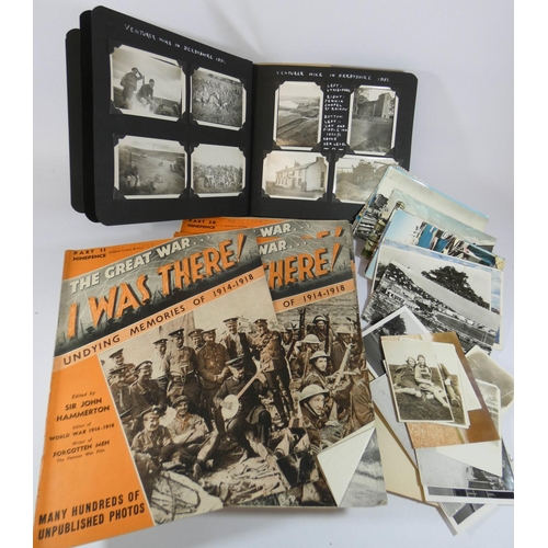 86 - Ephemera - Vintage Great War magazines, old snap-shot photograph album, postcards etc