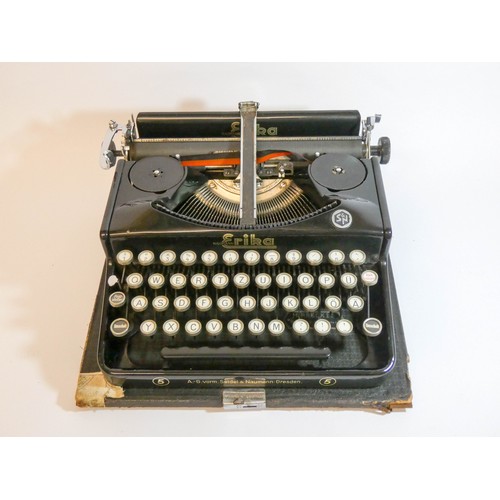 292 - A German Erika manual typewriter in case