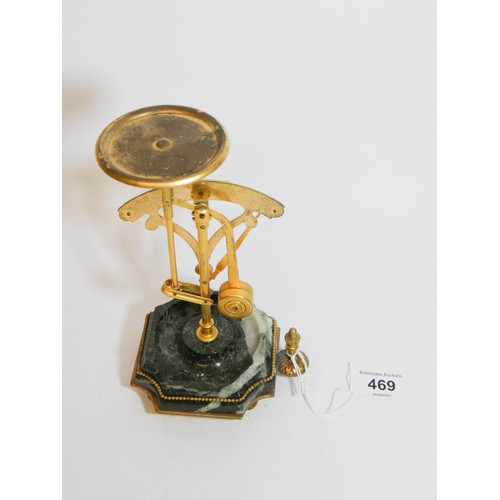 469 - A set of early 20th century French gilt metal marble based letter scales