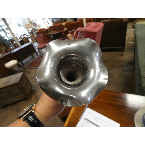 604 - Chinese export silver vase, by Hung Chong & Co Shanghai, decorated with a coiled dragon, on carved h... 