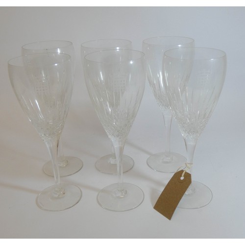 494 - Set of six House of Lords crystal wine glasses