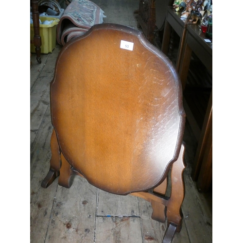 135 - A folding oak occasional table come fire screen