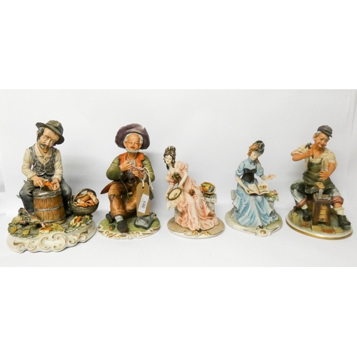 501 - Five assorted Capodimonte figure ornaments