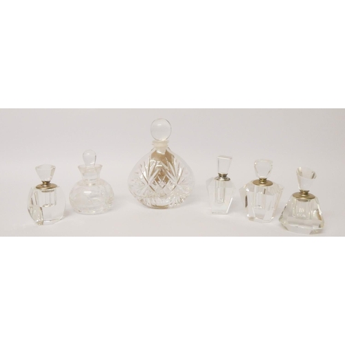 506 - Six various glass perfume bottles