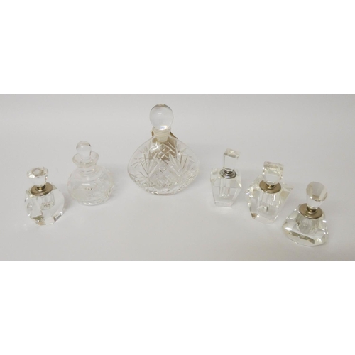 506 - Six various glass perfume bottles