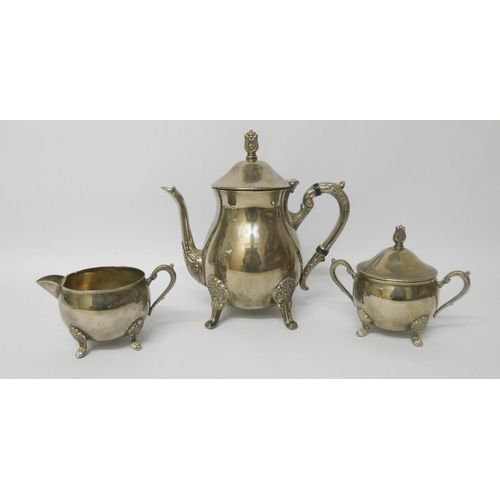 508 - Three piece silver plated tea set