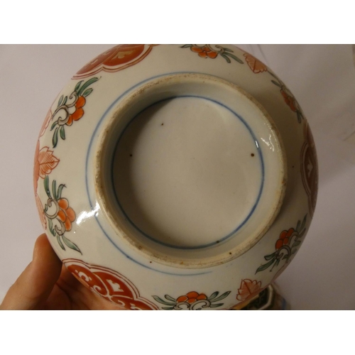 529 - Three various graduated Satsuma fruit bowls and three small honey pots