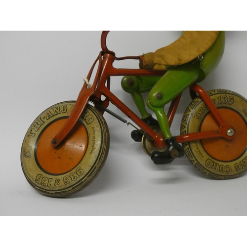 545 - A 1930's Triang tin plate toy of a racing cyclist