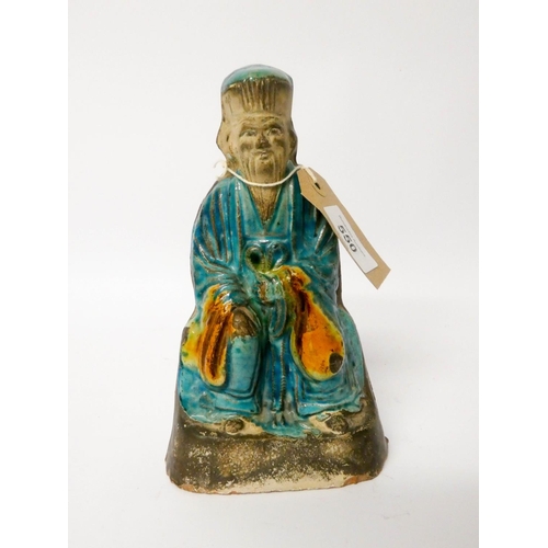 550 - A glazed Chinese pottery figure ornament, 8