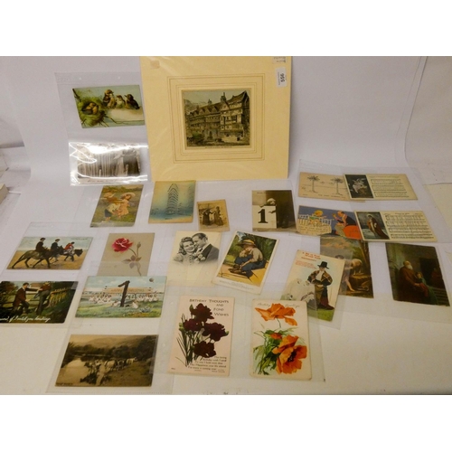 556 - Various old postcards and a unframed print