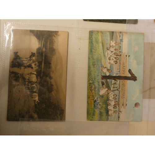 556 - Various old postcards and a unframed print