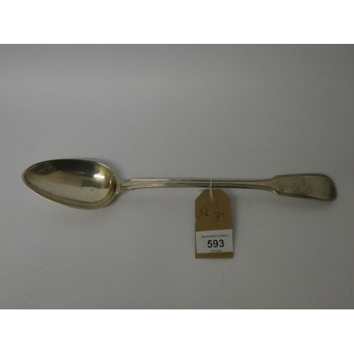 593 - Georgian silver basting spoon, London 1817, 5.5 troy ounces