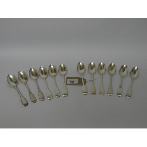 600 - A set of twelve Georgian silver teaspoons, hallmarked  London 1817, weight approx 6.9 troy ounces