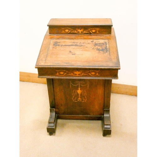 744 - Late Victorian inlaid rosewood Davenport 21