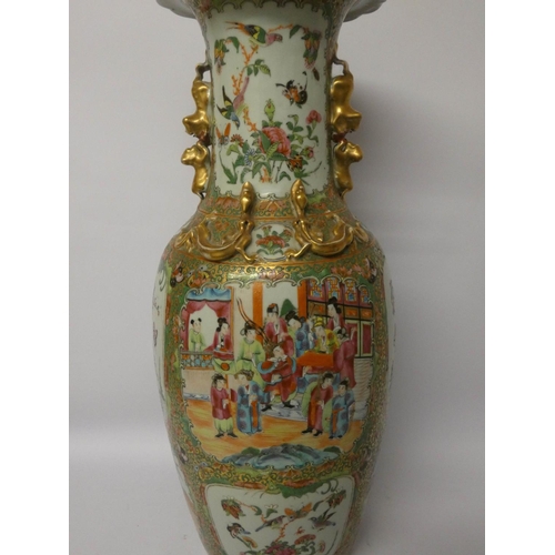 796 - A large 19th Cantonese Famille Rose floor standing vase, 24