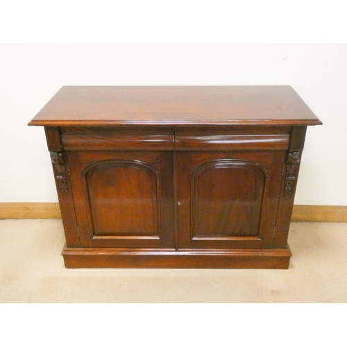 817 - A reproduction mahogany Victorian style dresser base, fitted two drawers and cupboards, 49