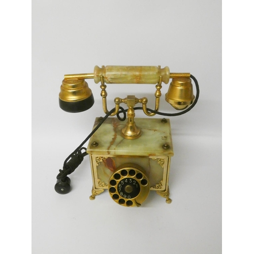 839 - A green onyx dial telephone