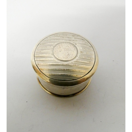 620 - Small circular silver box with Cathedral embossed lid and a circular silver pill box