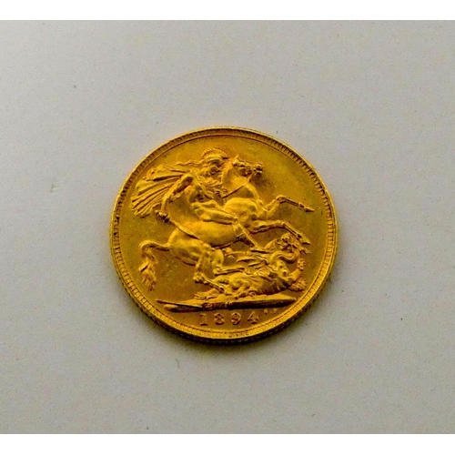 667 - A Gold Sovereign - Melbourne mint 1894