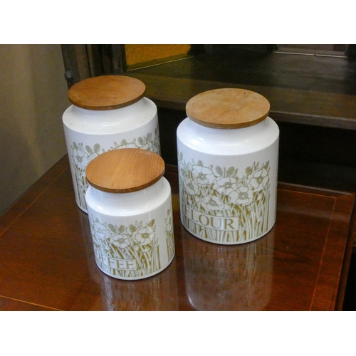 90A - Three Hornsea storage jars