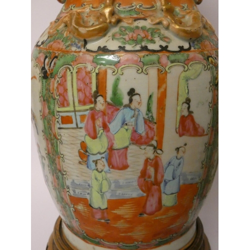 574 - 19th century Cantonese Famille rose vase and a similar dish - slight damage, vase 15