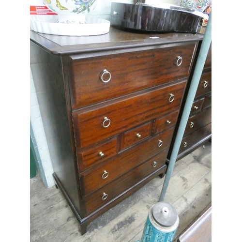 7 - A Stag minstrel mahogany tallboy chest, fitted four long and three small drawers
