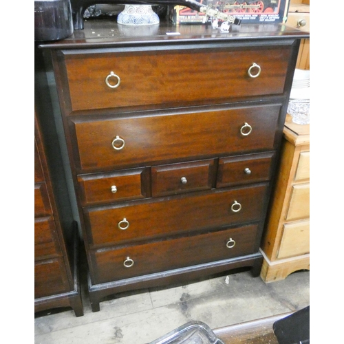 8 - A Stag minstrel mahogany tallboy chest, fitted four long and three small drawers