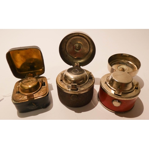 507 - Three 19th century various collectable travelling inkwells