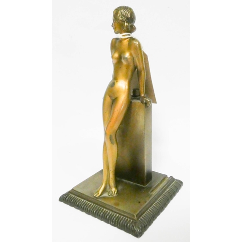 560 - A Lorenzl Art Deco gilt bronze figure of a nude lady 8