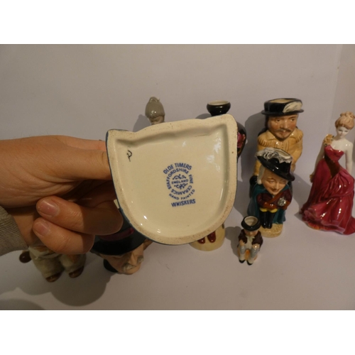 93 - Various lady figure ornaments, character jugs, vase and other figures