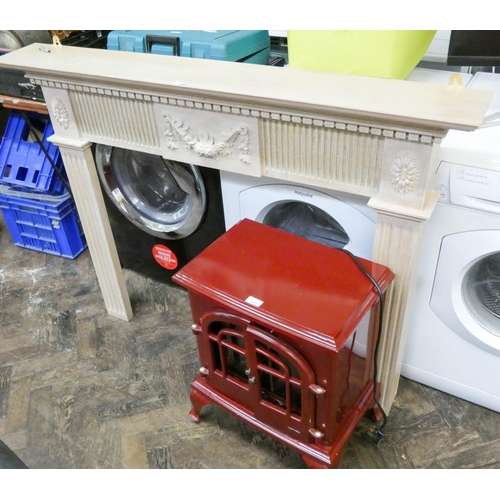 465 - An Adams style fire surround and a red electric fire