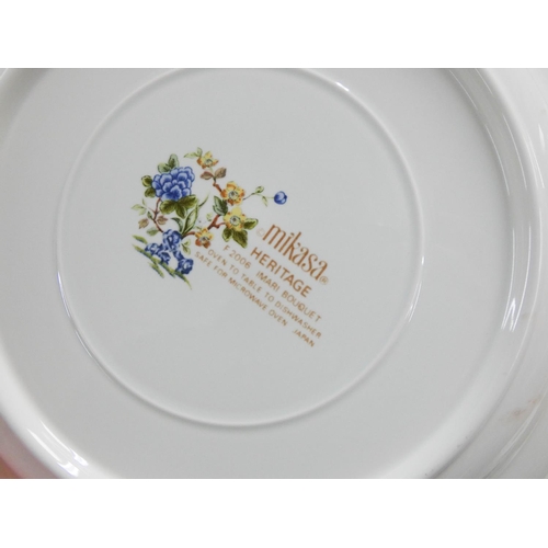 96 - A large Mikasa Heritage floral design microwave and dishwasher proof dinner, tea and breakfast servi... 