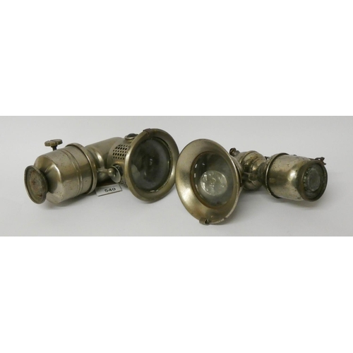 22 - Two Acetylene cycle lamps