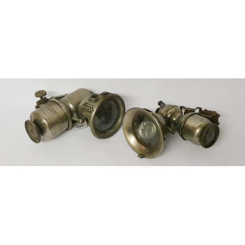 22 - Two Acetylene cycle lamps