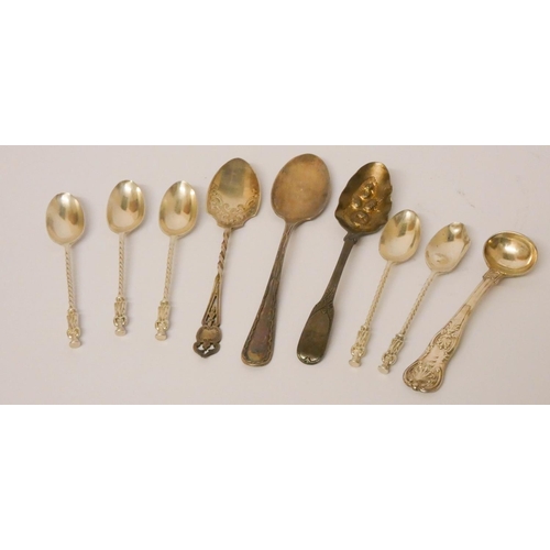 520 - Nine assorted silver spoons weighing 4 1/2ozs